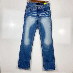 NEW Y2K Express Low Rise Boot Cut Jeans Acid Wash Women’s Size 3/4 Long